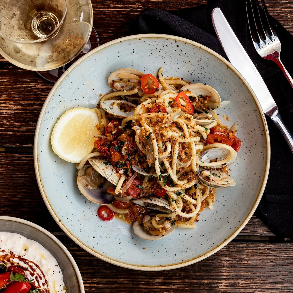 Piatto di spaghetti alle vongole